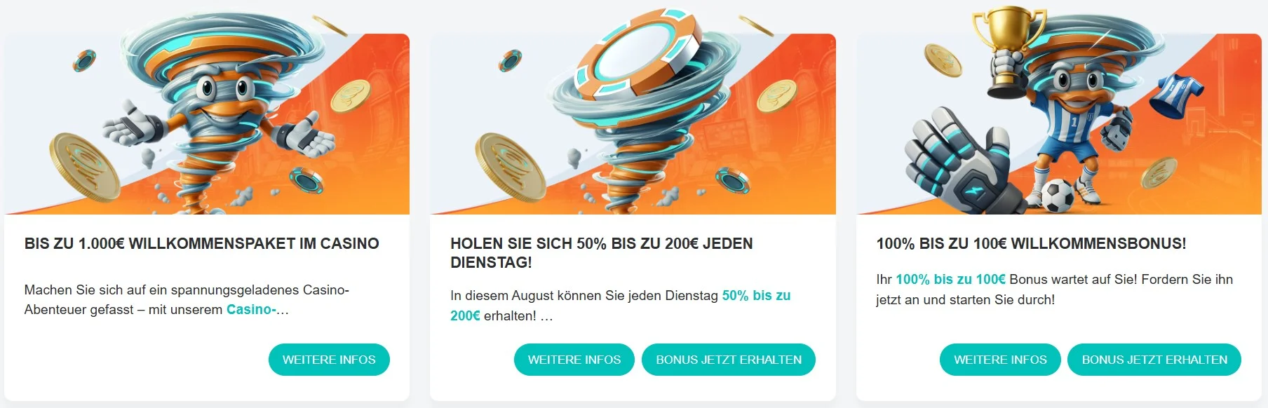 Spininio casino Boni und Aktionen